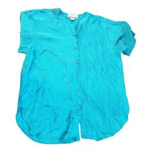 Diana Marco Vintage womens silk blouse sz 20 button front and back‎